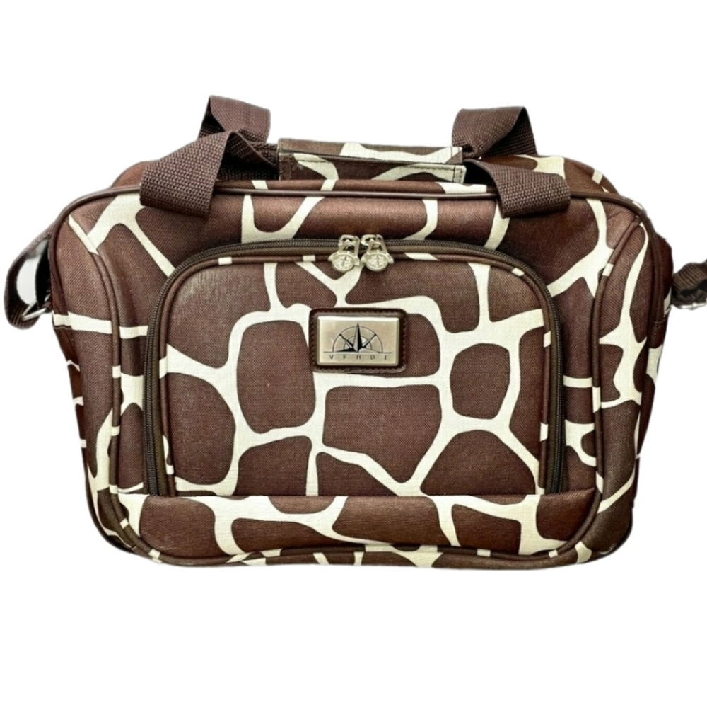 Verdi Luggage Vintage Brown and Cream Travel Bag
